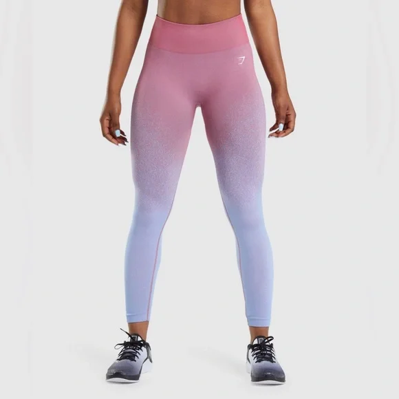 Gymshark, Pants & Jumpsuits, Gymshark Adapt Ombre Seamless Leggings Rose  Pinklight Blue